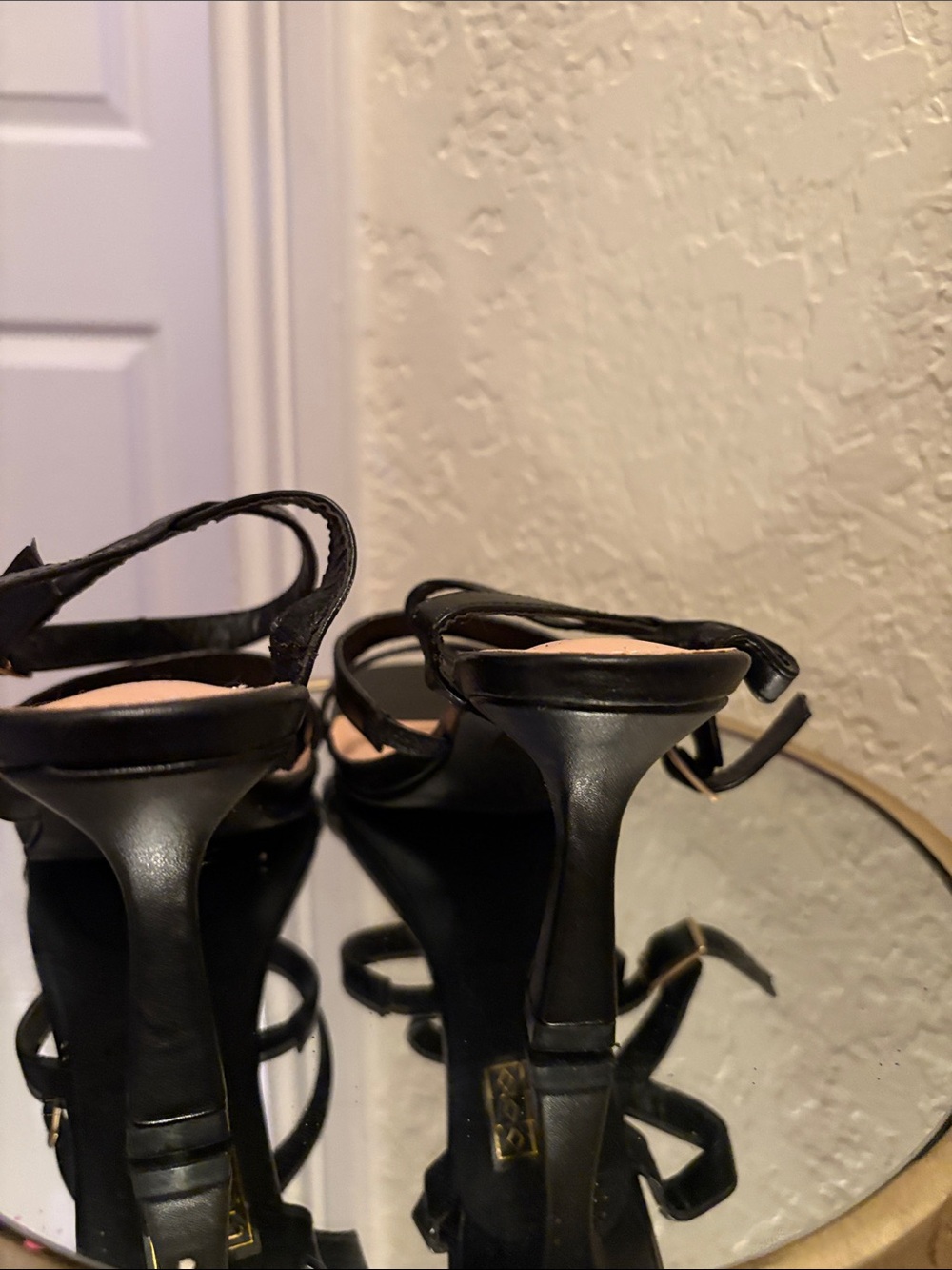 Bella Marie Black Strappy Square Toe Heels - Picture 6 of 6